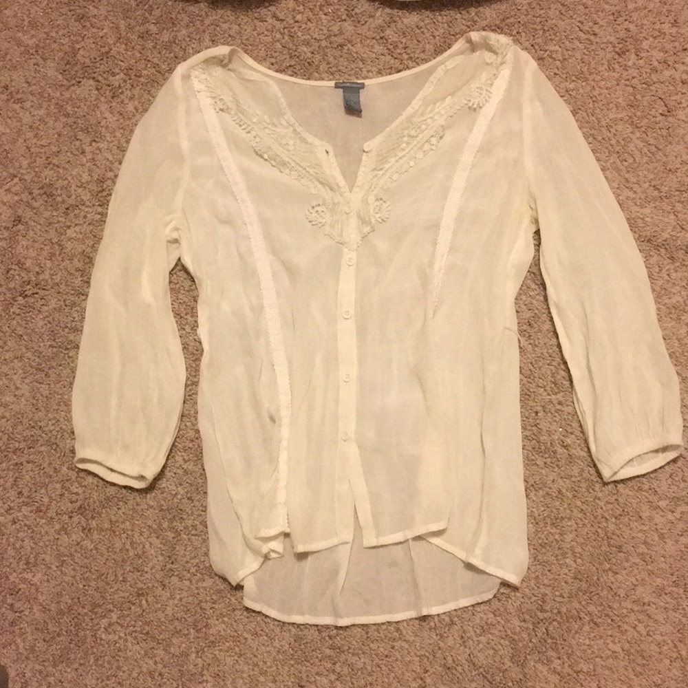 3 for $15 Cream peasant top